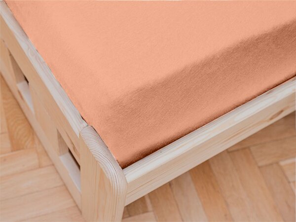 Jersey prostěradlo do dětské postýlky meruňkové 70 x 140 cm