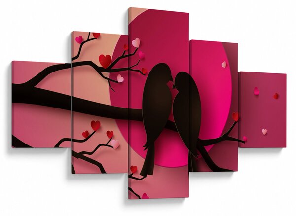 Obraz - Zamilovaní ptáčci (125x70 cm)