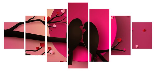 Obraz - Zamilovaní ptáčci (210x100 cm)