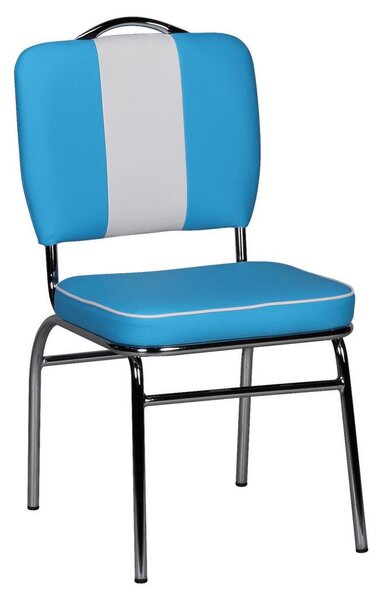 Retro židle Elivis modrá/bílá