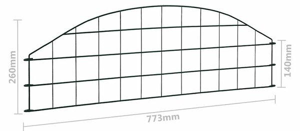 Obloukový zahradní plot 77,3 x 26 cm zelený 146101