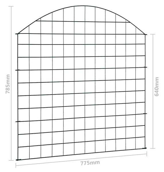 Obloukový zahradní plot 77,5 x 78,5 cm zelený 146103