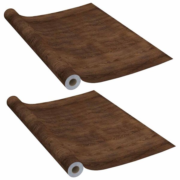 Samolepící tapety na dveře 2 ks tmavý dub 210 x 90 cm PVC 146112