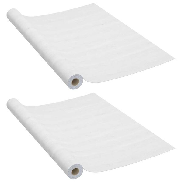 Samolepící tapety na dveře 2 ks bílé dřevo 210 x 90 cm PVC 146111