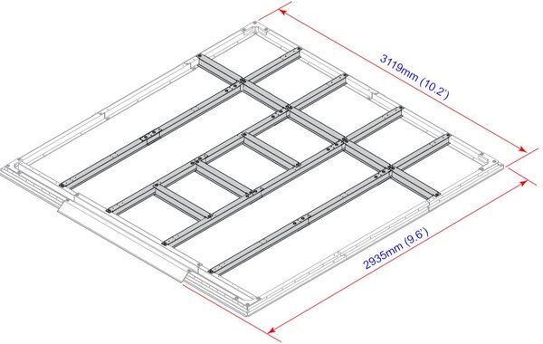 Podlahové profily pro domky 9,7 m² DURAMAX 57212