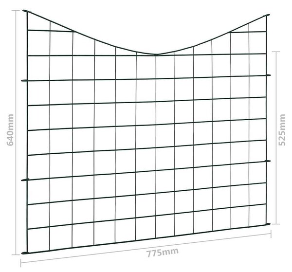 Zahradní plot s obloukem dolů 77,5 x 64 cm zelený 146104
