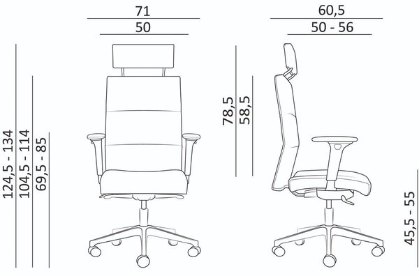 Kancelářské křeslo Vertika PDH - černá - nosnost 160 kg