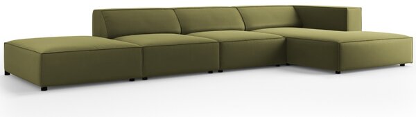 -25 % Dny MOMENTI– Cosmopolitan Design Sametová rohová pohovka Arendal 341 cm, pravá