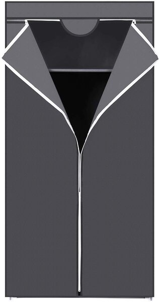 SONGMICS Šatní skříň, látková, šedá, 75x160 cm