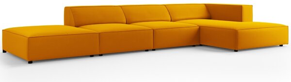 -25 % Dny MOMENTI– Cosmopolitan Design Sametová rohová pohovka Arendal 341 cm, pravá