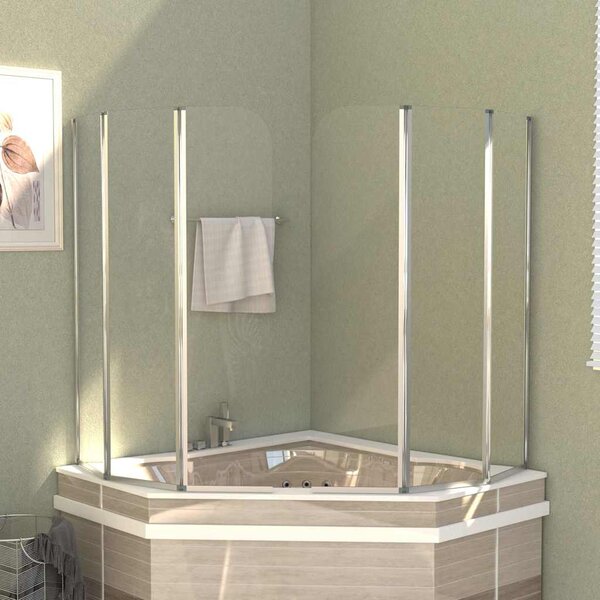 Sprchové kouty 2 ks 104 x 130 cm tvrzené sklo průhledné 146228