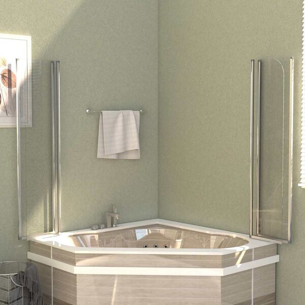 Sprchové kouty 2 ks 104 x 130 cm tvrzené sklo průhledné 146228