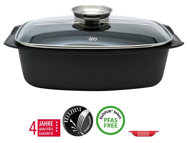 Alucast Pekáč se skleněnou poklicí a aroma úchytem 40x22 cm ELO 84932