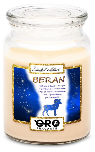 Svíčka Beran (21.3. - 20.4.) - modrá (Vůně svíčky: Vanilka)