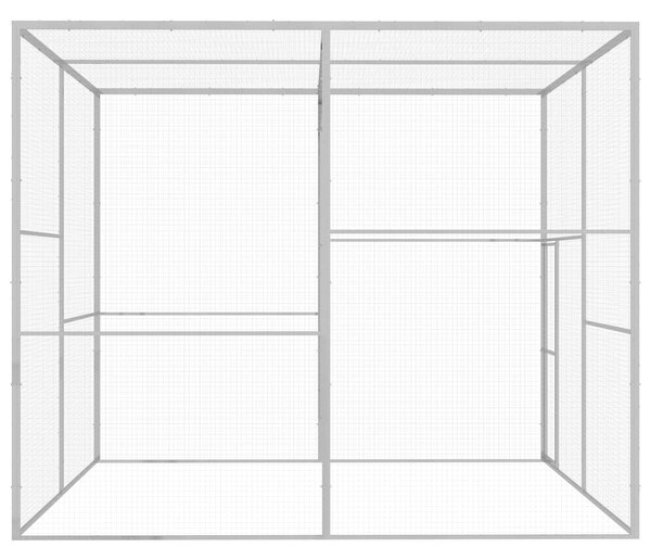 Klec pro kočky 3 x 3 x 2,5 m pozinkovaná ocel 146361