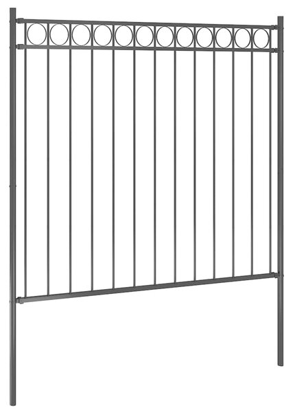 Zahradní plot ASSEN ocelový 1,7 x 1,5 m černý 146315