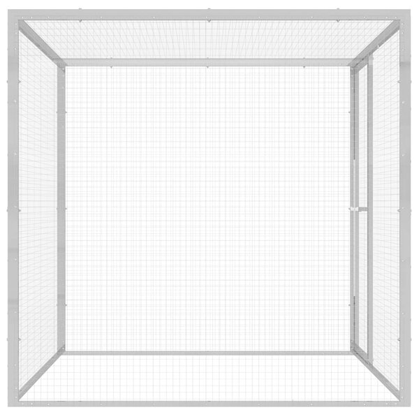 Klec pro kočky 1,5 x 1,5 x 1,5 m pozinkovaná ocel 146356