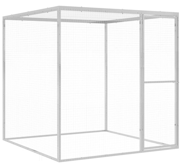 Klec pro kočky 1,5 x 1,5 x 1,5 m pozinkovaná ocel 146356