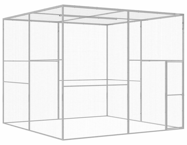 Klec pro kočky 3 x 3 x 2,5 m pozinkovaná ocel 146361
