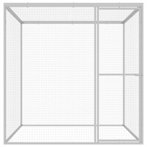 Klec pro kočky 1,5 x 1,5 x 1,5 m pozinkovaná ocel 146356