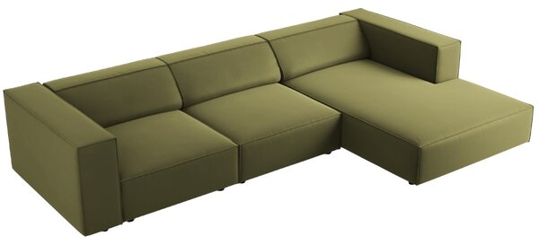 -25 % Dny MOMENTI– Cosmopolitan Design Sametová rohová pohovka Arendal 284 cm, pravá