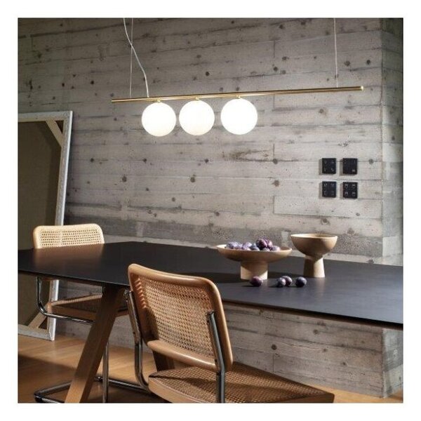 Ideal Lux 282114 PERLINE závěsné svítidlo 3xG9 mosazná, bílá