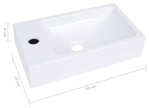 Umyvadlo 400 x 220 x 90 mm SMC bílé 146513