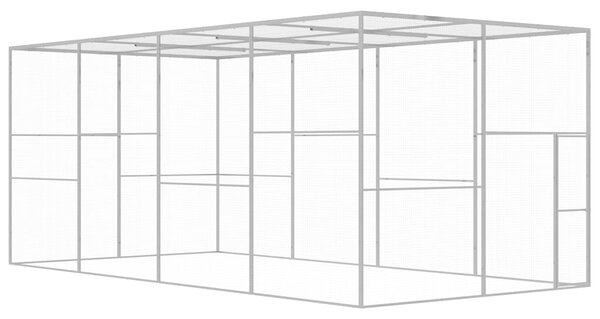 Klec pro kočky 6 x 3 x 2,5 m pozinkovaná ocel 146362
