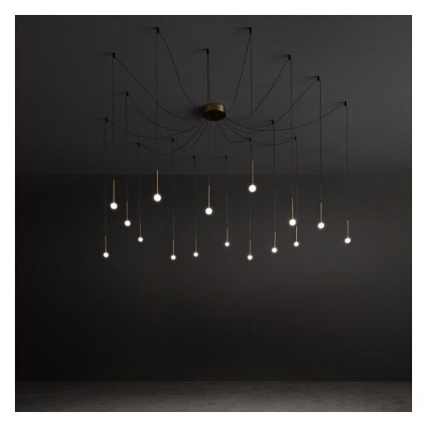 Ideal Lux 284019 LUCCIOLA závěsné svítidlo LED 16W 1500/910lm 3000K mosazná
