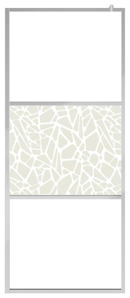 Zástěna do průchozí sprchy ESG sklo design s kameny 90 x 195 cm 146651