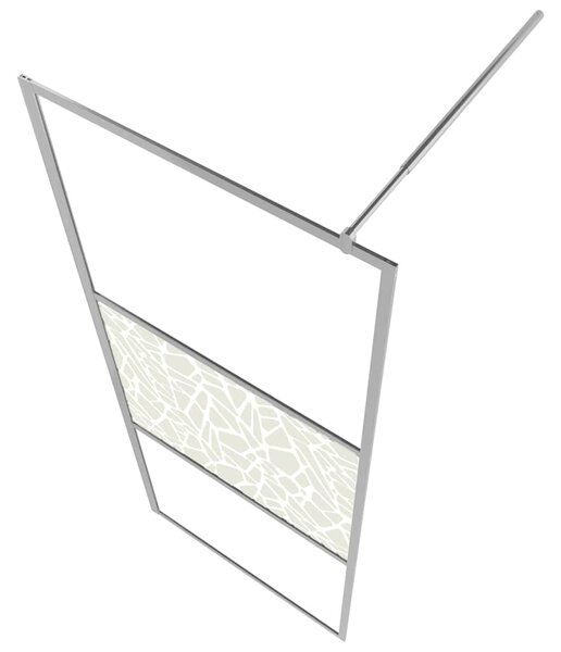 Zástěna do průchozí sprchy ESG sklo design s kameny 90 x 195 cm 146651