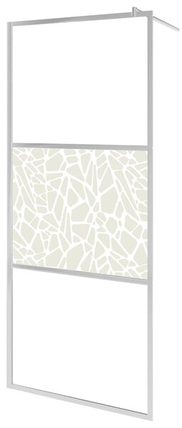 Zástěna do průchozí sprchy ESG sklo design s kameny 90 x 195 cm 146651