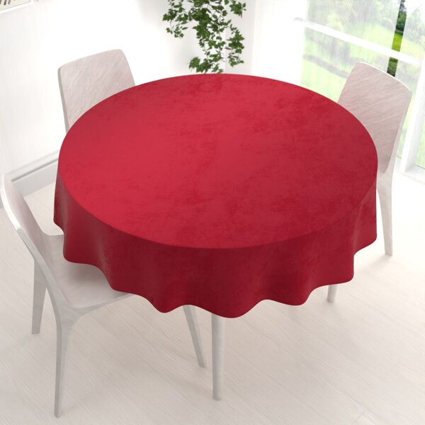 Biante Sametový kulatý ubrus Velvet Premium SVP-038 Sytě červený Ø 110 cm