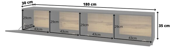 Tv stolek/skříňka Avernic Typ 40 (onyx černá + dub wotan)