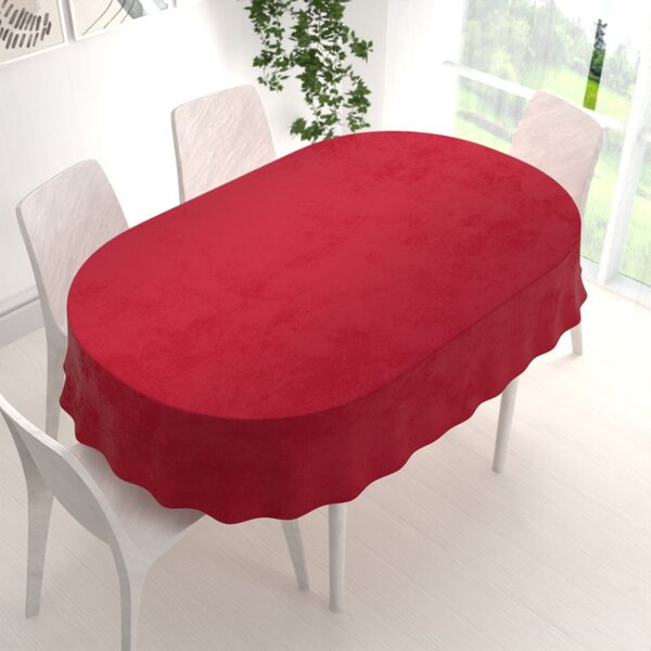 Biante Sametový oválný ubrus Velvet Premium SVP-038 Sytě červený 50x100 cm