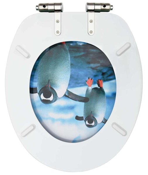 WC sedátko s funkcí pomalého sklápění MDF motiv tučňáků 146917