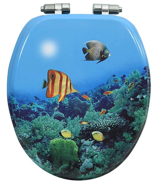 WC sedátko s funkcí pomalého sklápění MDF podmořský motiv 146916