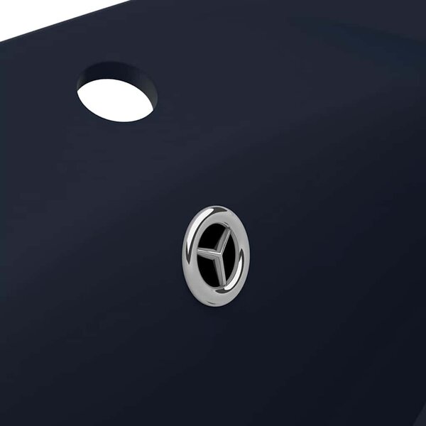 Luxusní umyvadlo přepad oválné tmavě modré 58,5x39 cm keramika 146935
