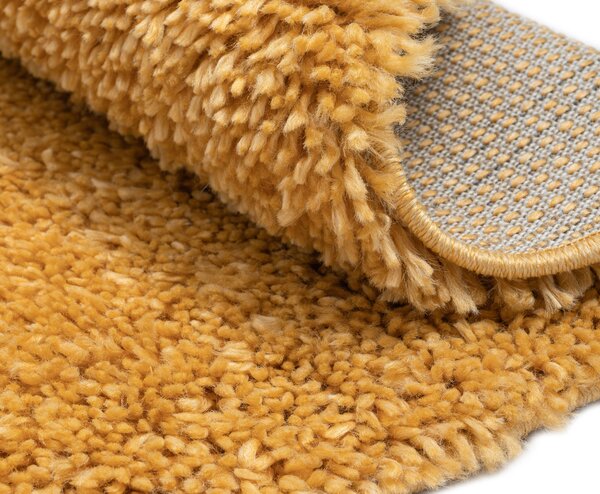 My Flair, Kusový koberec My Shaggy goldgelb kruh, 100x100 (průměr) kruh, žlutá, chodba / předsíň