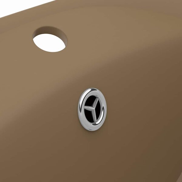 Luxusní umyvadlo přepad oválné matné krémové 58,5x39cm keramika 146941