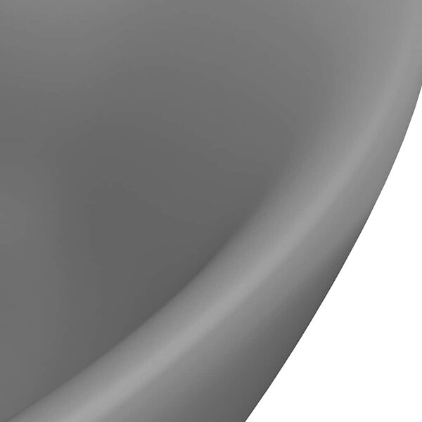 Luxusní umyvadlo přepad oválné tmavě šedé 58,5 x 39 cm keramika 146939