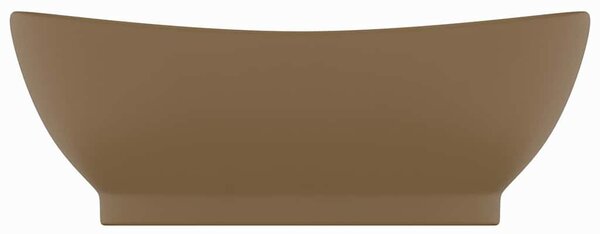 Luxusní umyvadlo přepad oválné matné krémové 58,5x39cm keramika 146941
