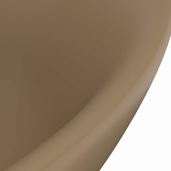 Luxusní umyvadlo přepad oválné matné krémové 58,5x39cm keramika 146941