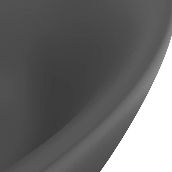 Luxusní umyvadlo přepad oválné matné černé 58,5x39 cm keramika 146942