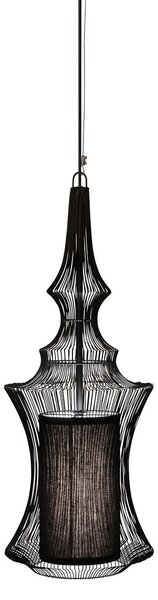 Závěsná svítidlo Forestier, Tibet, stmívatelné, Černá, Obývací pokoj, Kov, Design