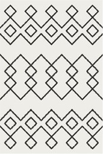 My Flair, Kusový koberec Moroccan Dream weiß kruh, 190x190 (průměr) kruh, černobílá, ložnice