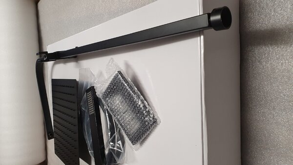Mexen Q sprchová sestava s dešťovou sprchou, horní hlavice 25x25cm, 3/4", černá, 79396-70