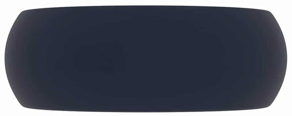 Luxusní umyvadlo kulaté matné tmavě modré 40 x 15 cm keramické 147001