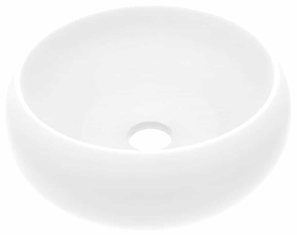 Luxusní umyvadlo kulaté matné bílé 40 x 15 cm keramické 146998