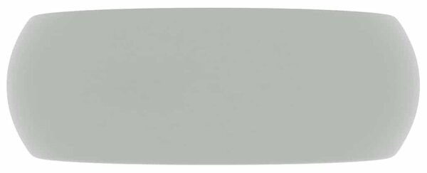 Luxusní umyvadlo kulaté matné světle šedé 40 x 15 cm keramické 147004